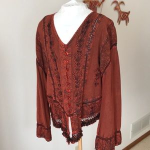 Rayon embroidered shirt -price drop
